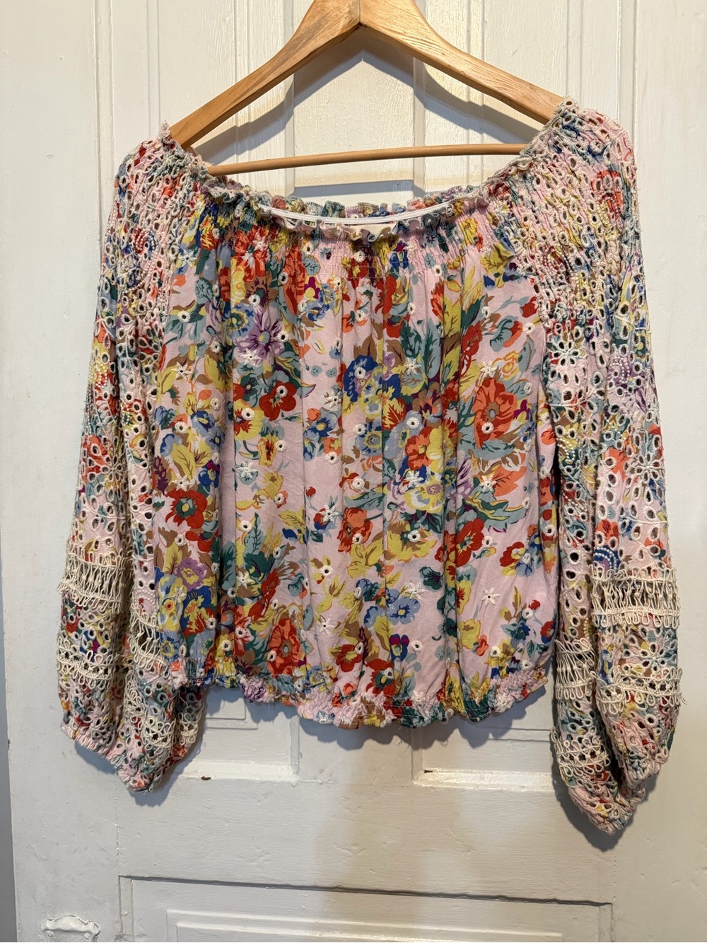 Miss June-Paris eyelet blouse